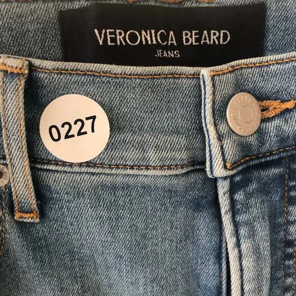 Veronica Beard Cameron Stretch-Cotton Boot-Cut Raw Hem High RiseJeans Nova31